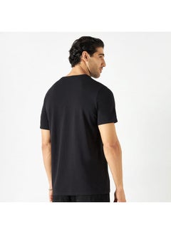 Iconic Iconic Slogan Print Crew Neck T-shirt with Short Sleeves  - Image 3