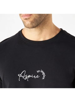 Iconic Iconic Slogan Print Crew Neck T-shirt with Short Sleeves  - Image 4