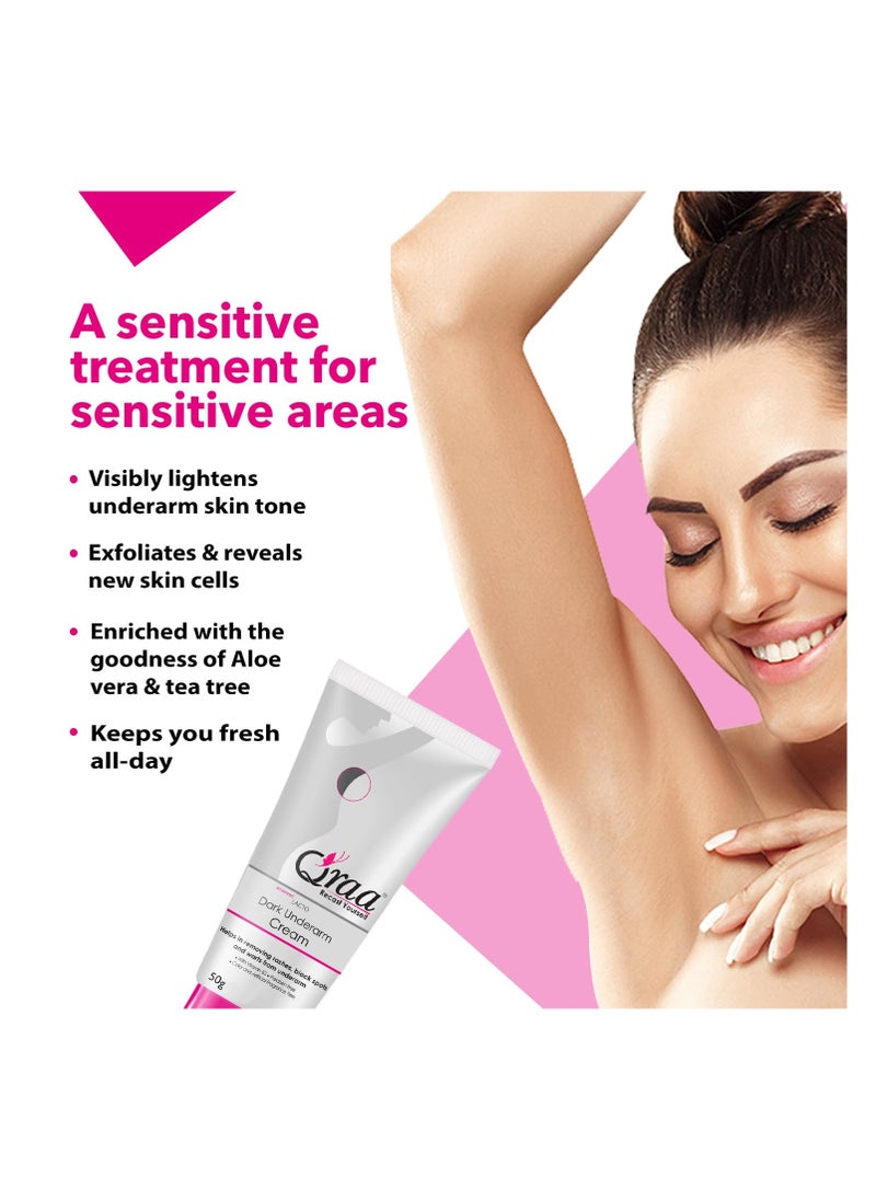 Qraa Qraa Advanced Lacto Dark Underarm Cream,For Even Toned Underarms-Paraben Free,Pack Of 50GM  - Image 3
