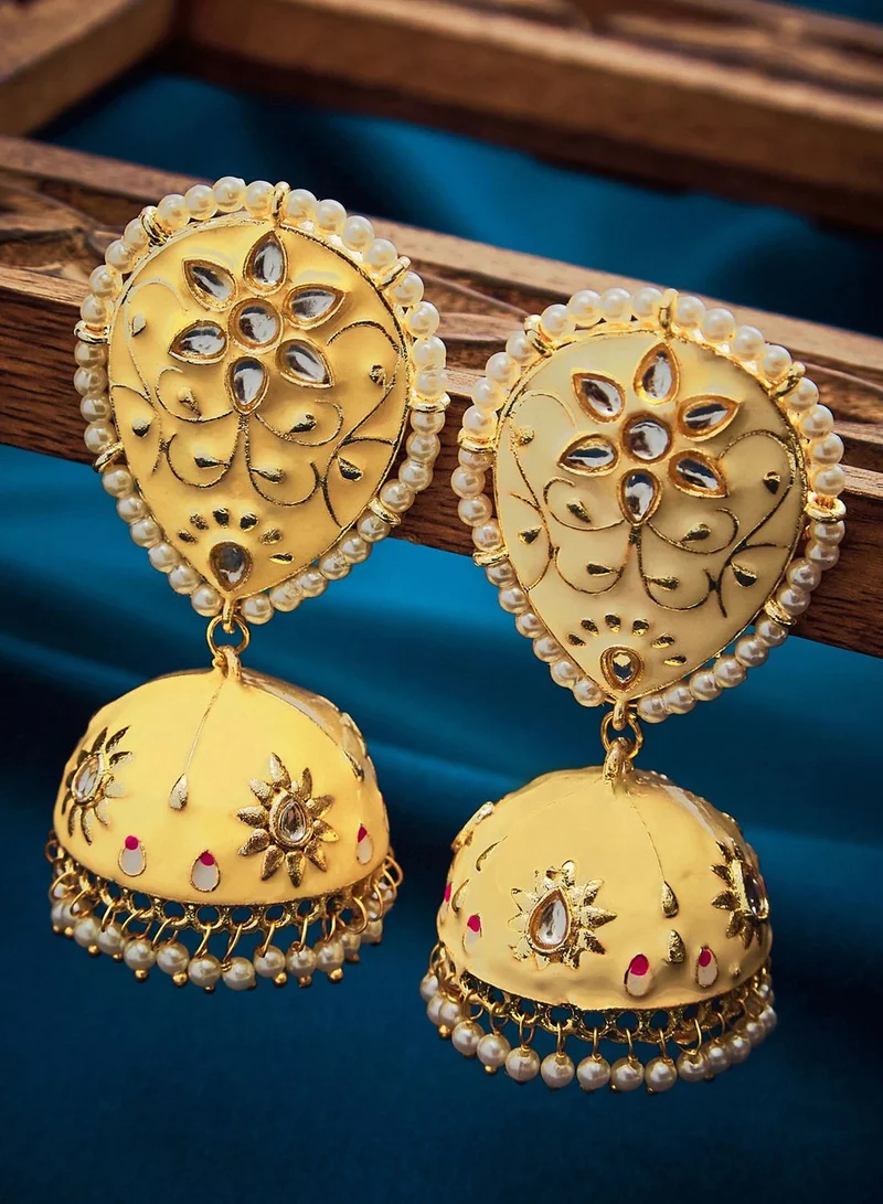 SOHI Kundan Meenakari Trendy Jhumkas