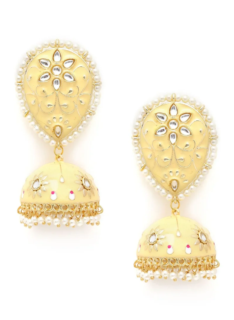 SOHI Kundan Meenakari Trendy Jhumkas