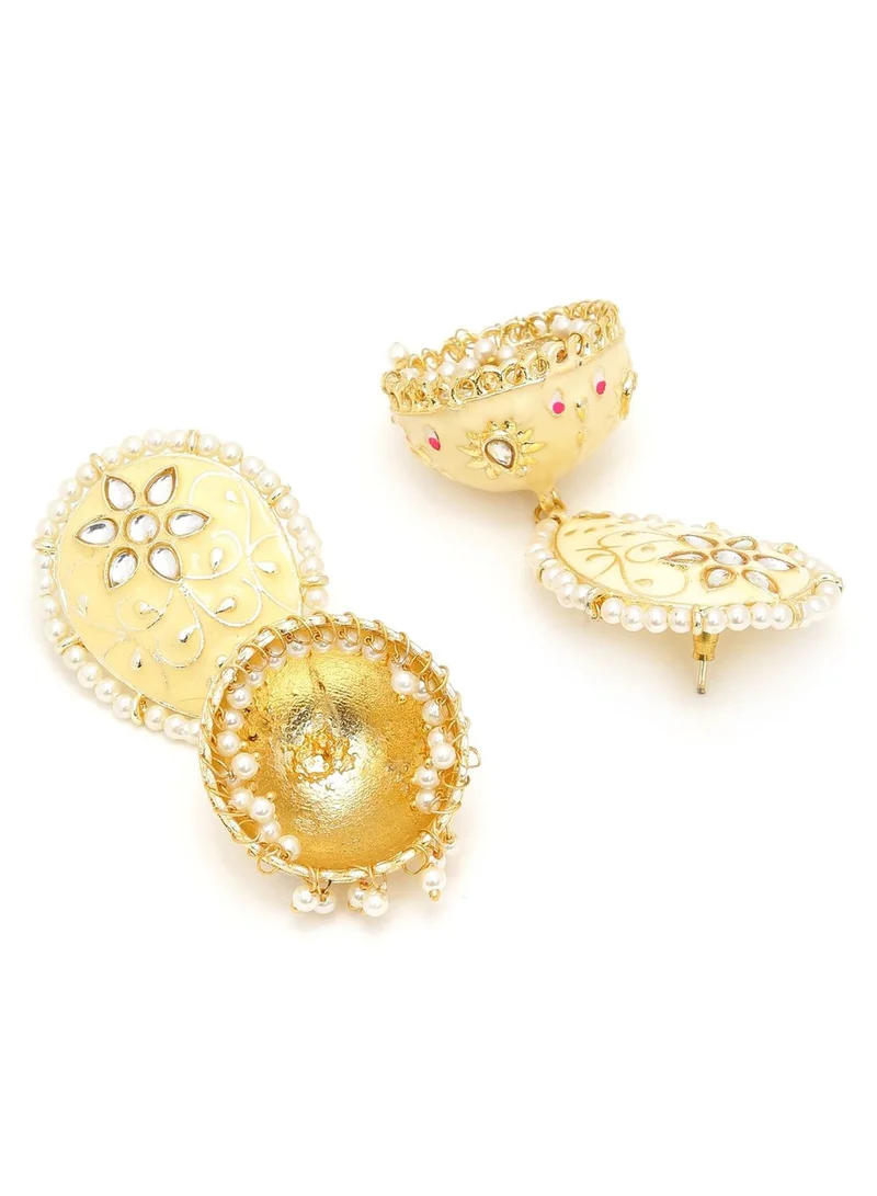 SOHI Kundan Meenakari Trendy Jhumkas