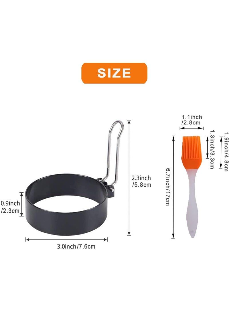 قوالب بيض من الفولاذ المقاوم للصدأ، 4 قطع من الدوائر المعدنية غير اللاصقة لصنع شطائر البيض المقلي ماكمافين، وقلي أو تشكيل البيض، وأداة طهي منزلية لإعداد وجبة الإفطار، وأومليت - Image 2