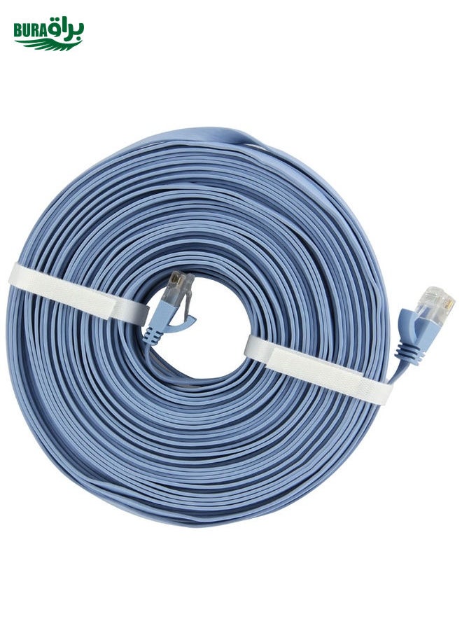 CAT6 Ultra-thin Flat Ethernet Network LAN Cable, Length: 50m(Blue)
