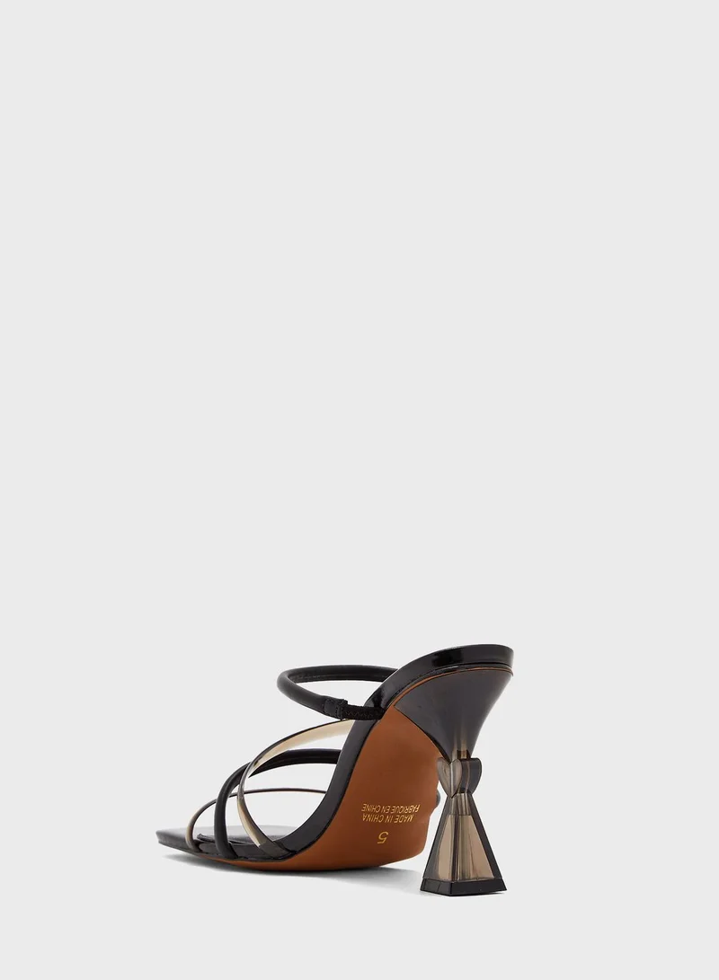 RIVER ISLAND Perspex Feature Heel Mule Sandals