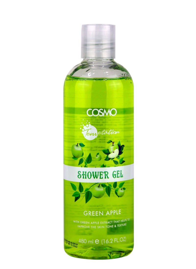 COSMO Cosmo Temptation Green Apple Shower Gel 480ml for Men and Women 