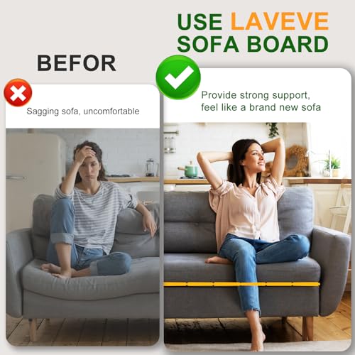 LAVEVE Heavy Duty Couch Cushion Support Board for Sagging Sofa, 21.5''x48'' Extra Thick Solid Wood Under Couch Insert with Anti-Slip Dots, Repair Sagging Spring Sofa and Replace Worn Cushions - Image 3