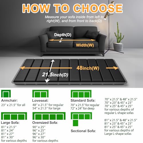 LAVEVE Heavy Duty Couch Cushion Support Board for Sagging Sofa, 21.5''x48'' Extra Thick Solid Wood Under Couch Insert with Anti-Slip Dots, Repair Sagging Spring Sofa and Replace Worn Cushions - Image 5