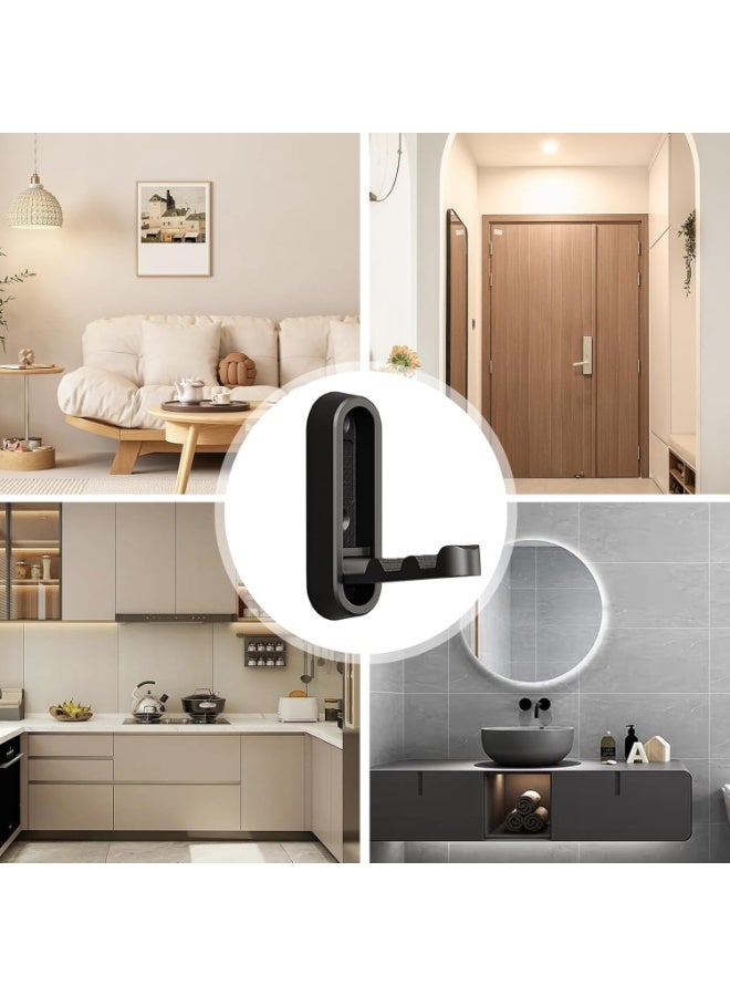 Wall Hooks, Foldable, 4PCS, Robe and Towel Hooks, Made from sturdy zinc alloy, Hooks Wall Wount for Bathroom, Kitchen, Bedroom, Space-Saving, for Towels, Coats, Bags, Easy Installation (black) - Image 5