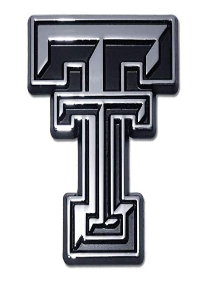 AMG Auto Emblems Texas Tech Emblem Red Raiders Premium Metal Auto Emblem (Chrome) - Image 1