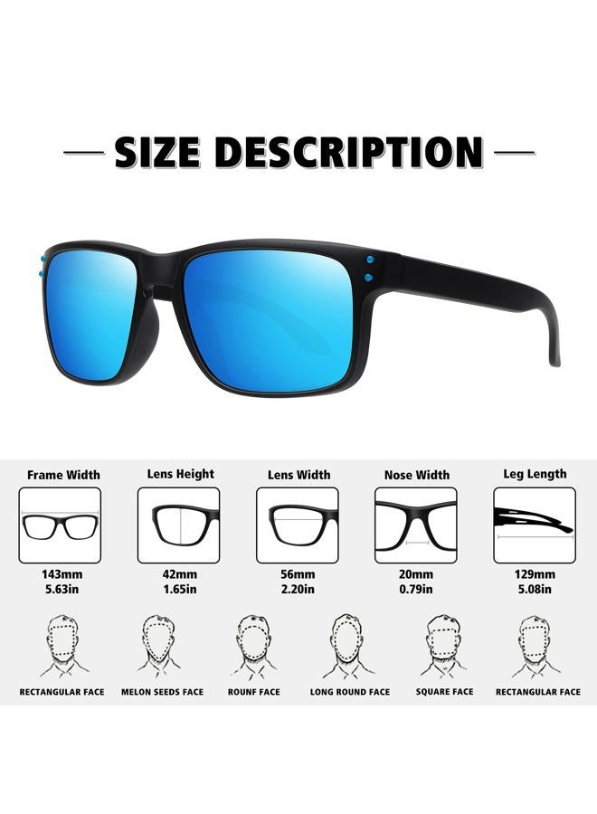 MEETSUN Polarized Sunglasses for Men Women Sports Driving Fishing Glasses UV400 Protection, Blue Mirror+red Mirror 2pack, Standard - Image 3
