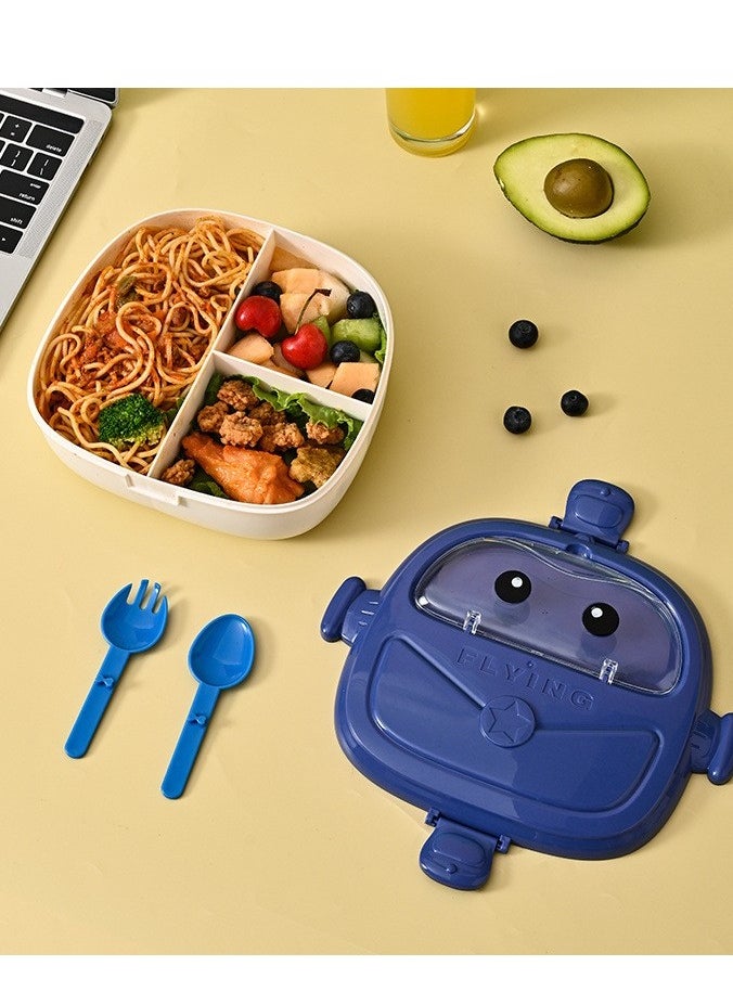 Healife Kids Bento Box, Portable Fashion Camping Outing Lunch Box, Kids Student Bento Box, Peter Pan Shape Grid Lunch Box, 3 Compartment Bento Box, Microwave & Dishwasher & Freezer Safe  - Image 1