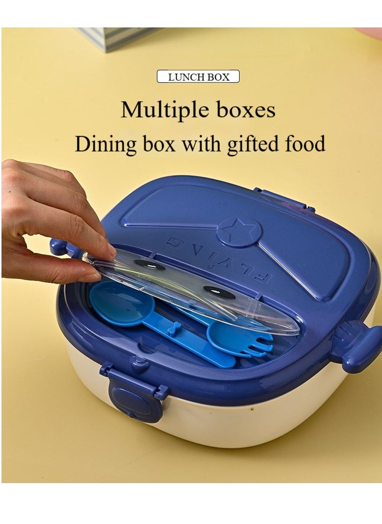 Healife Kids Bento Box, Portable Fashion Camping Outing Lunch Box, Kids Student Bento Box, Peter Pan Shape Grid Lunch Box, 3 Compartment Bento Box, Microwave & Dishwasher & Freezer Safe  - Image 2