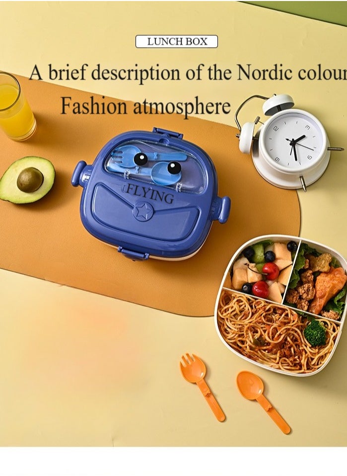 Healife Kids Bento Box, Portable Fashion Camping Outing Lunch Box, Kids Student Bento Box, Peter Pan Shape Grid Lunch Box, 3 Compartment Bento Box, Microwave & Dishwasher & Freezer Safe  - Image 5