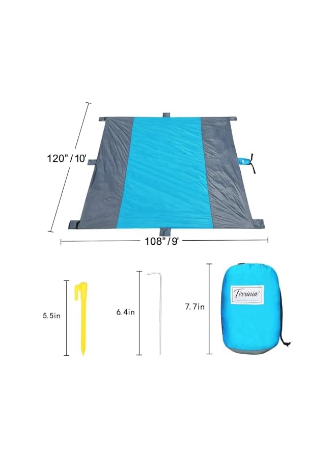 promass Oversized Nylon Waterproof beach mat, camping mat, picnic mat, Picnic Blanket - Sandproof Beach Blanket, Portable Lightweight Outdoor Blanket for Camping, Travel, Hiking - Image 2
