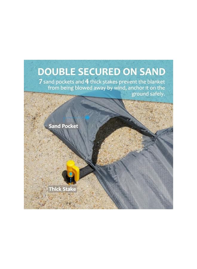 promass Oversized Nylon Waterproof beach mat, camping mat, picnic mat, Picnic Blanket - Sandproof Beach Blanket, Portable Lightweight Outdoor Blanket for Camping, Travel, Hiking - Image 5