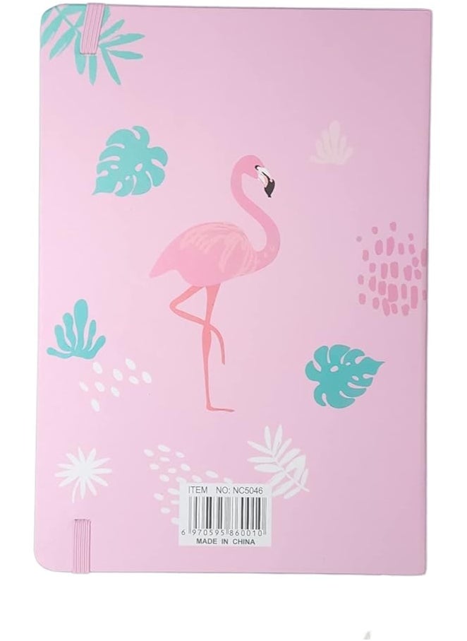 Generic HardCover Flamingo Pink A5 Notebook With Elastic Band  - Image 3