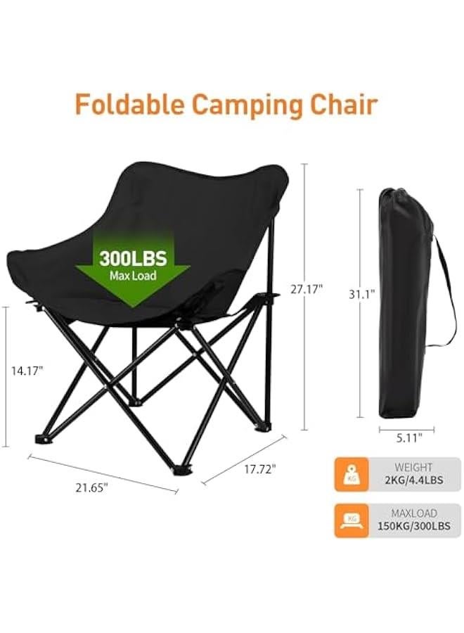 ميكسد كراسي تخييم، كرسي تخييم محمول وخفيف الوزن، كرسي قابل للطي للبالغين، كراسي خفيفة الوزن للمشي لمسافات طويلة في الهواء الطلق والنزهات والسفر، اسود (159-02) - Image 3