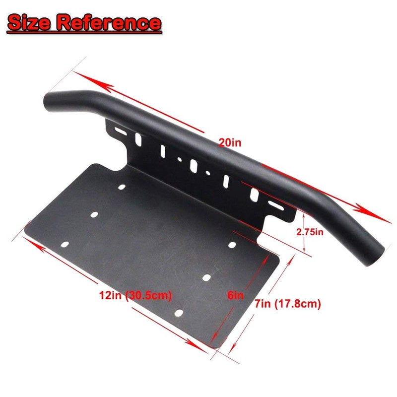 DaSen Front Bumper 6x12 inch Universal License Plate Holder Mounting Bracket Compatible with Off-Road LED Light Pod Compatible with Jeep Most ATV Truck Pickup - Image 2