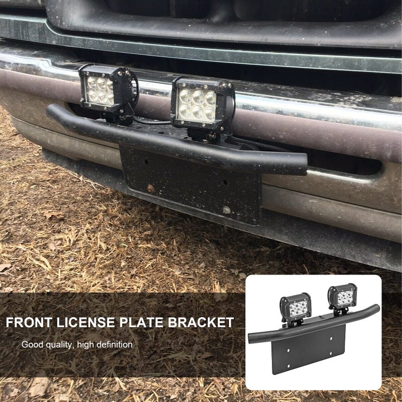 DaSen Front Bumper 6x12 inch Universal License Plate Holder Mounting Bracket Compatible with Off-Road LED Light Pod Compatible with Jeep Most ATV Truck Pickup - Image 5