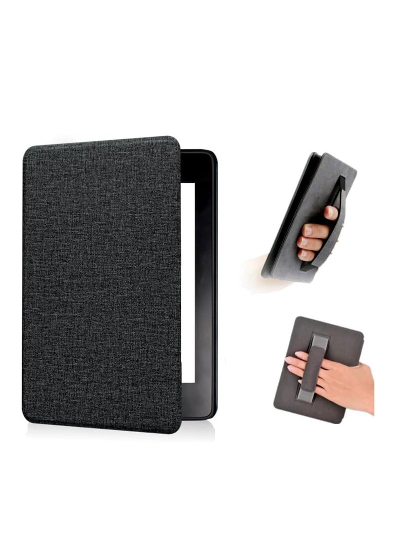 Slimshell Case Cover with Hand Strap Belt for 7" All-New Kindle Paperwhite 12th 2024 or Kindle Paperwhite Signature Edition 2024, Smart Shell with Auto Sleep/Wake (Black)  - Image 1