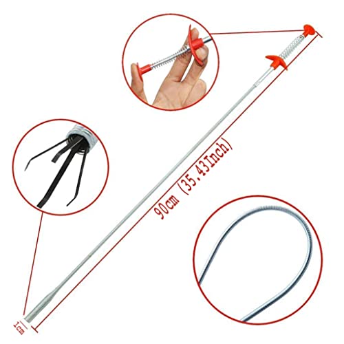 GTC® Stainless Steel Hair Catching Drain Cleaner Wire Spring Sink Cleaning Stick (90CM) - Image 4