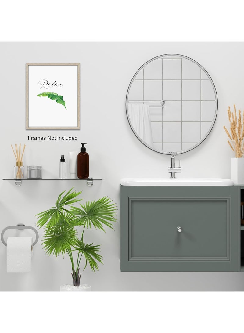 مؤسسة فكرة اليوم اليوم فكرة الحمام جدار الفن مجموعة من 4 | مطبوعات نباتية Relax Soak Unwind Canvas ديكور | 8x10 بوصة ملصقات غير مؤطرة لغرفة النوم وغرفة المعيشة - Image 4