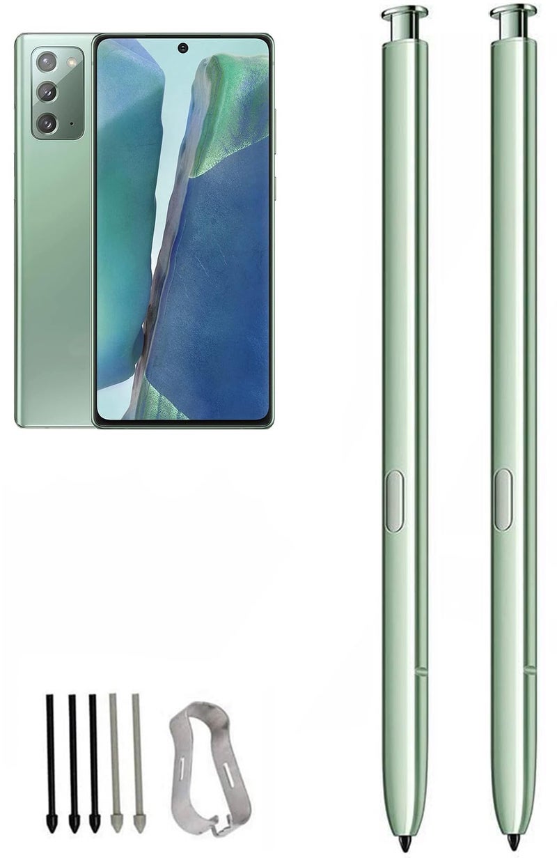 Befzygwk 2 Pcs Galaxy Note 20 Stylus Pen Replacement for Samsung Galaxy Note 20, Note 20 Ultra 5G S Pen Without Bluetooth Replacement with Tips/Nibs (Green) - Image 1