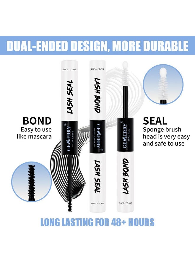 GEMERRY - Bond And Seal Lash Glue Lash Bond And Seal Waterproof Lash Clusters Glue Individual Lash Glue Eyelash Glue For Diy Eyelash Extensions Black Longlasting 23 Days Overnighter Beginner(10Ml) - Image 1