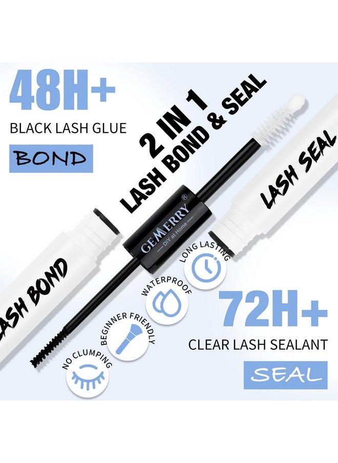 GEMERRY - Bond And Seal Lash Glue Lash Bond And Seal Waterproof Lash Clusters Glue Individual Lash Glue Eyelash Glue For Diy Eyelash Extensions Black Longlasting 23 Days Overnighter Beginner(10Ml) - Image 1