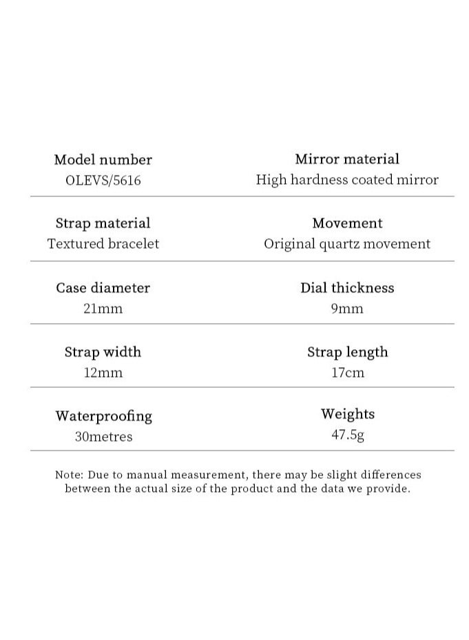 أوليفز ساعة OLEVS النسائية الأنيقة المصنوعة من الفولاذ المقاوم للصدأ ومقاومة للماء رقم 5616 - Image 5