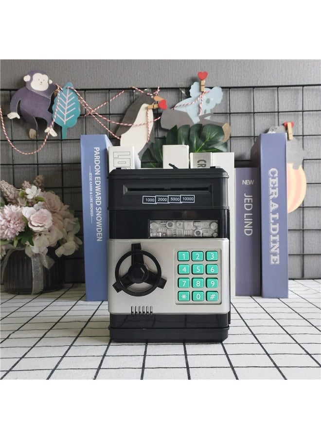 Generic - Creative Large Simulation Children ATM Piggy Bank Small Password Safe Automatic Money Machine Change Piggy Bank-Dimensions:Small Door Black - Image 1