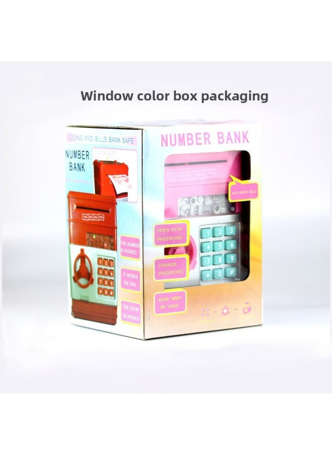 Generic - Creative Large Simulation Children ATM Piggy Bank Small Password Safe Automatic Money Machine Change Piggy Bank-Dimensions:Small Door Black - Image 1