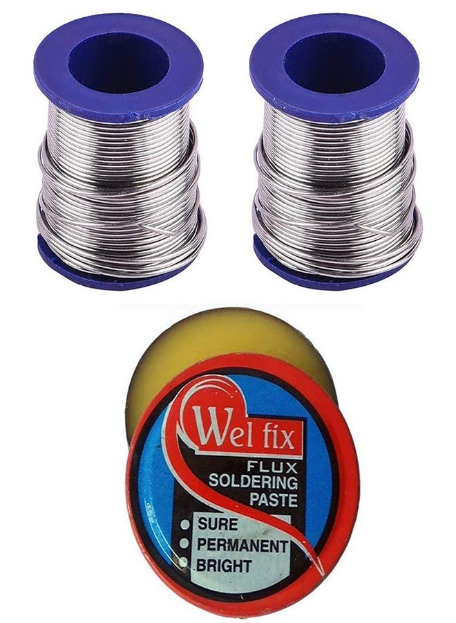Gilhot® Two Rolls of Rosin Core Solder Wire 50gm With Welfix Flux Soldering Paste 20gm Combo Pack New - Image 1
