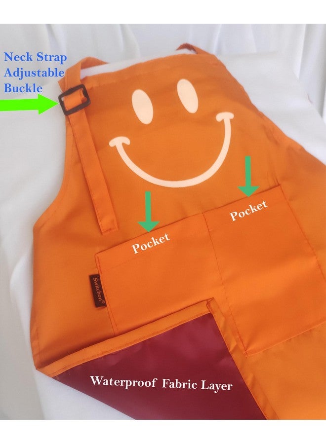 Switchon Switchon Polyester Waterproof Adjustable Kids Multi purpose Cooking Apron with a chef cap School Apron - Proudly made in india (Orange, 6Yrs to 11 Yrs) - Image 5
