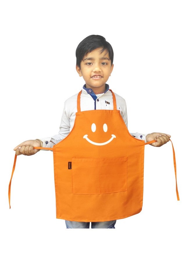 Switchon Switchon Polyester Waterproof Adjustable Kids Multi purpose Cooking Apron with a chef cap School Apron - Proudly made in india (Orange, 6Yrs to 11 Yrs) - Image 2