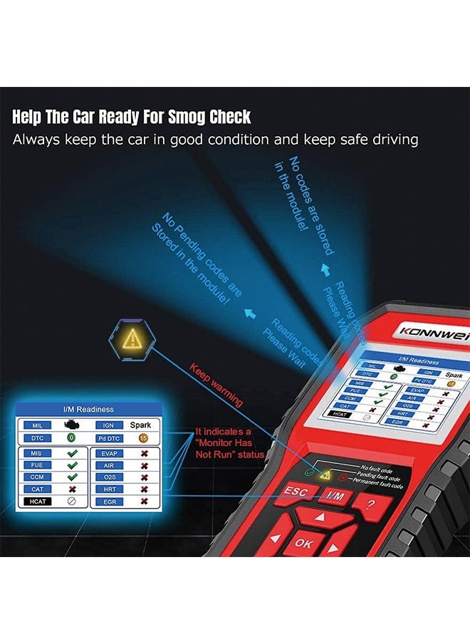 Konnwei - KONNWEI KW850 Professional OBD2 Scanner Auto Code Reader Diagnostic Check Engine Light Scan Tool for OBD II Cars After 1996 - Image 1