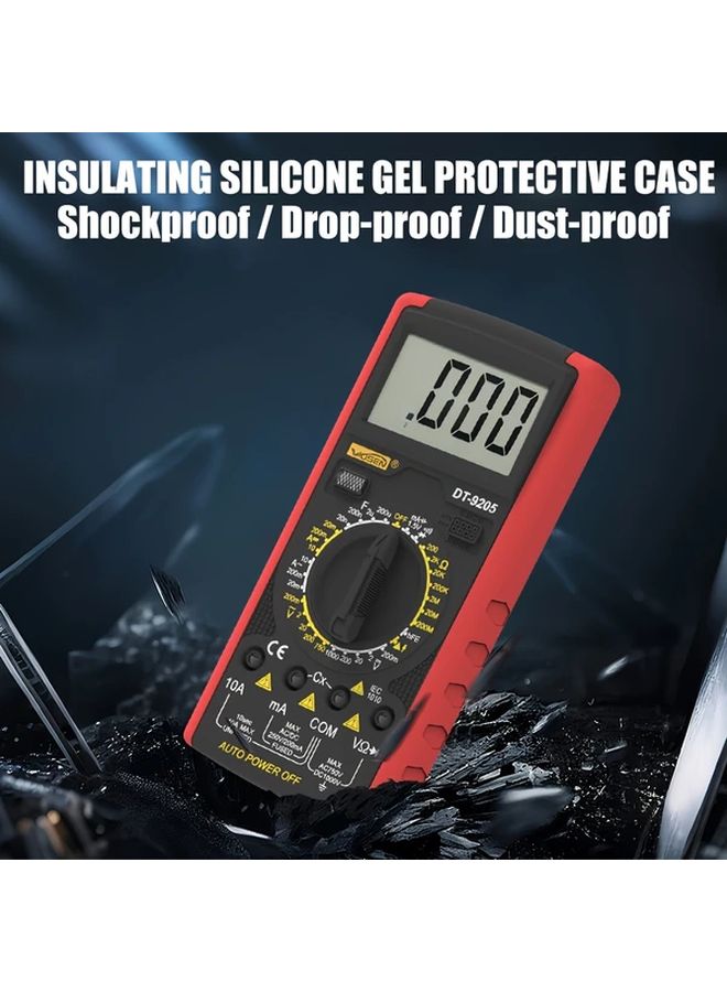 Red Digital Multimeter Tester Voltage Current Resistance Continuity - Image 5