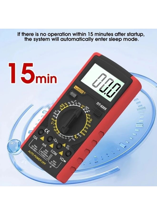 Red Digital Multimeter Tester Voltage Current Resistance Continuity - Image 4