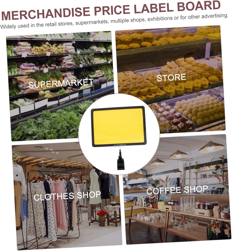 VOSAREA 2sets Price Tag Display Board with Clip for Retail Stores Supermarkets and Exhibitions Double-Sided Advertising Sign Holder for Product Pricing Easy to Use and Versatile - Image 4