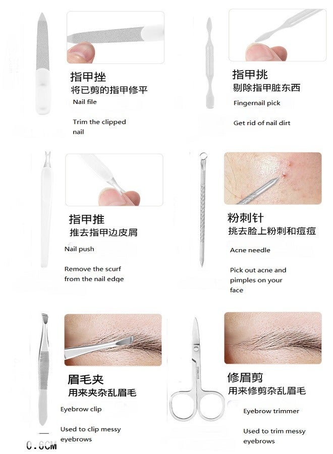 10-piece manicure knife, pedicure knife, eyebrow trimmer, nail clipper set - Image 4