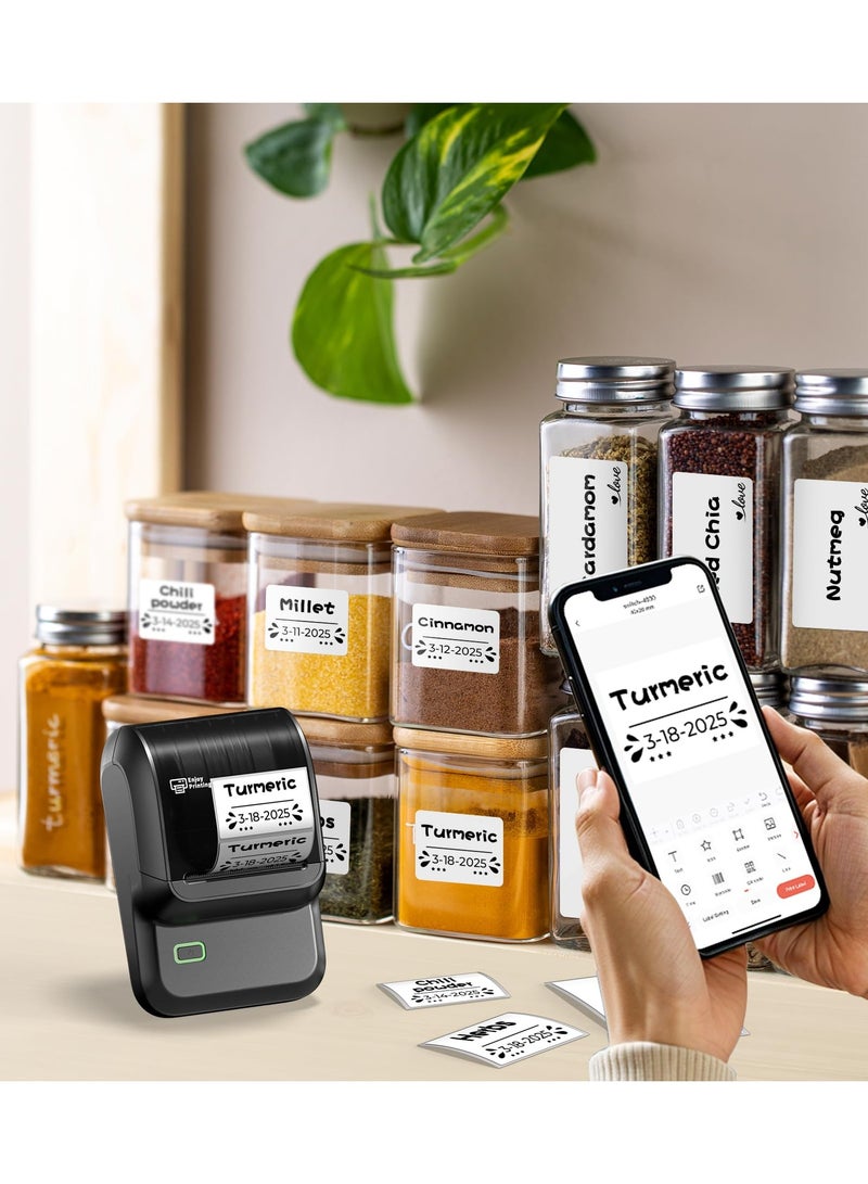 Joshberg Label Maker,Barcode Label Printer, Bluetooth Label Maker Machine with Tapes for Small Business,Home Use,Logo,Sticker Printer with 80 Fonts & 300 Templates - Image 5