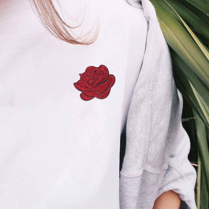 5pcs Embroidered Iron-on Rose Flower Applique Patches for Clothing DIY Sewing Decoration on Jackets Jeans Backpacks - Image 4