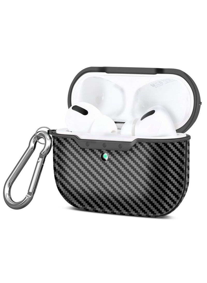 Case for Airpods 3, Carbon Fiber Texture Protective Cover Case for AirPods 3 Black  - Image 1