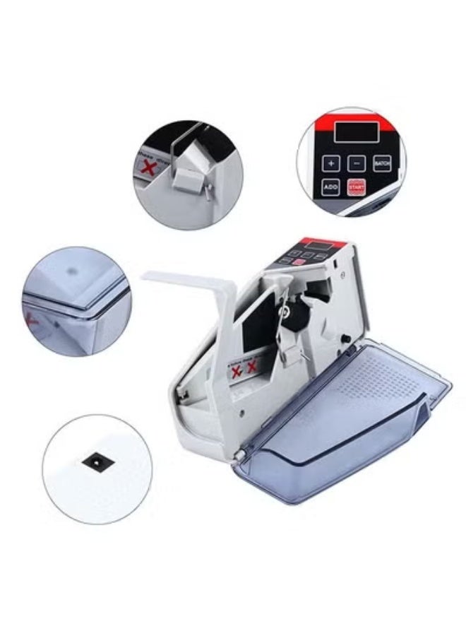V40 Grey Portable Money Counter Machine, Mini Handy Cash Bill Counting Machine with 3 Digital Display Screen, 600pcs/min Banknote Paper Multinational Currency Counting for Small Change - Image 1