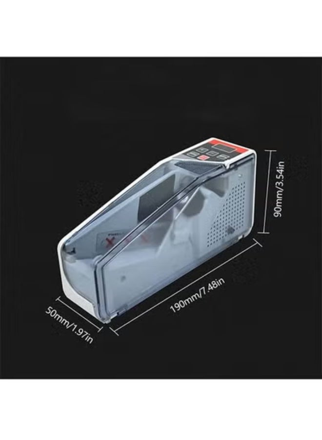 V40 Grey Portable Money Counter Machine, Mini Handy Cash Bill Counting Machine with 3 Digital Display Screen, 600pcs/min Banknote Paper Multinational Currency Counting for Small Change - Image 4