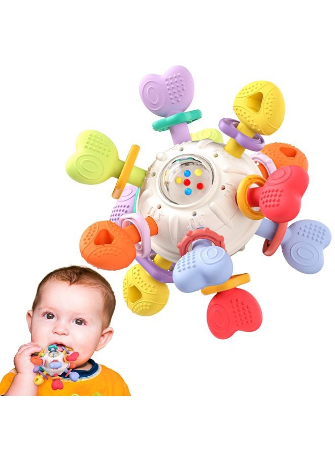 Infinno Baby Montessori Rattle & Teething Toys - Safe, Multi-Functional BPA-Free Silicone Sensory Learning Teether Baby Toys for Infant 0-12 Months Teething Relief & Fun Play Perfect Baby Gift for Boys Girls - Image 1