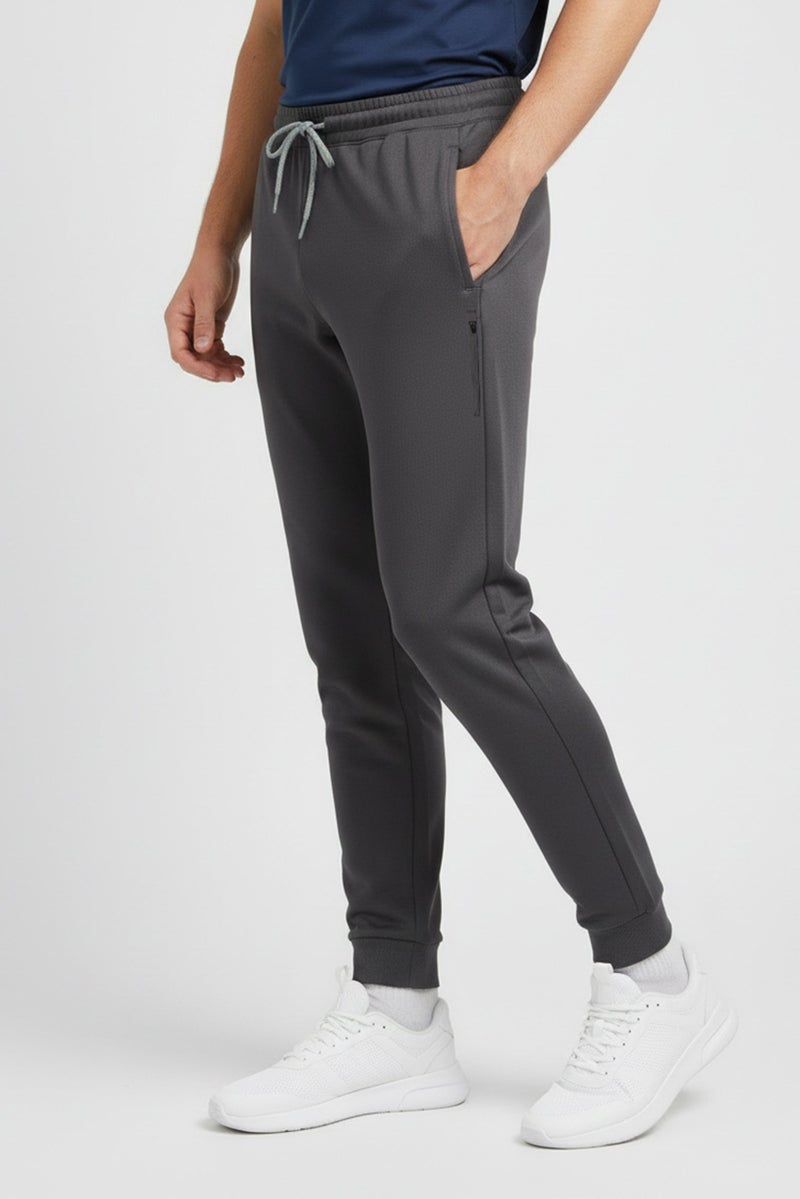 MOTION Men Sportswear Fit Outdoor Sweatpants, Dark Grey - Image 3