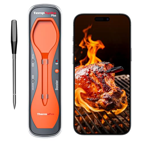 ThermoPro TempSpike Plus 600FT Wireless Meat Thermometer with Upgraded Ultra-Thin Probe, Bluetooth Meat Thermometer Wireless for Outside Grill, Smoker Thermometer for BBQ Oven Rotisserie Sous Vide - Image 1