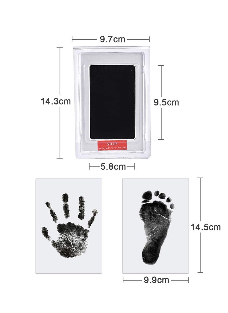 Bebiland 3 Baby Inkless Print Pads with 6 Lmprint Cards, Baby Handprint and Footprint Kit, Safe Non-toxic for Feet and Hands, Family Keepsake (Black)  - Image 2